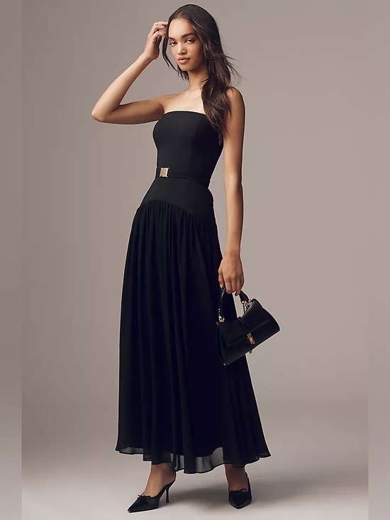 Hutch Dresses & Skirts - Hutch black Carmel Strapless Belted Drop-Waist Maxi Dress